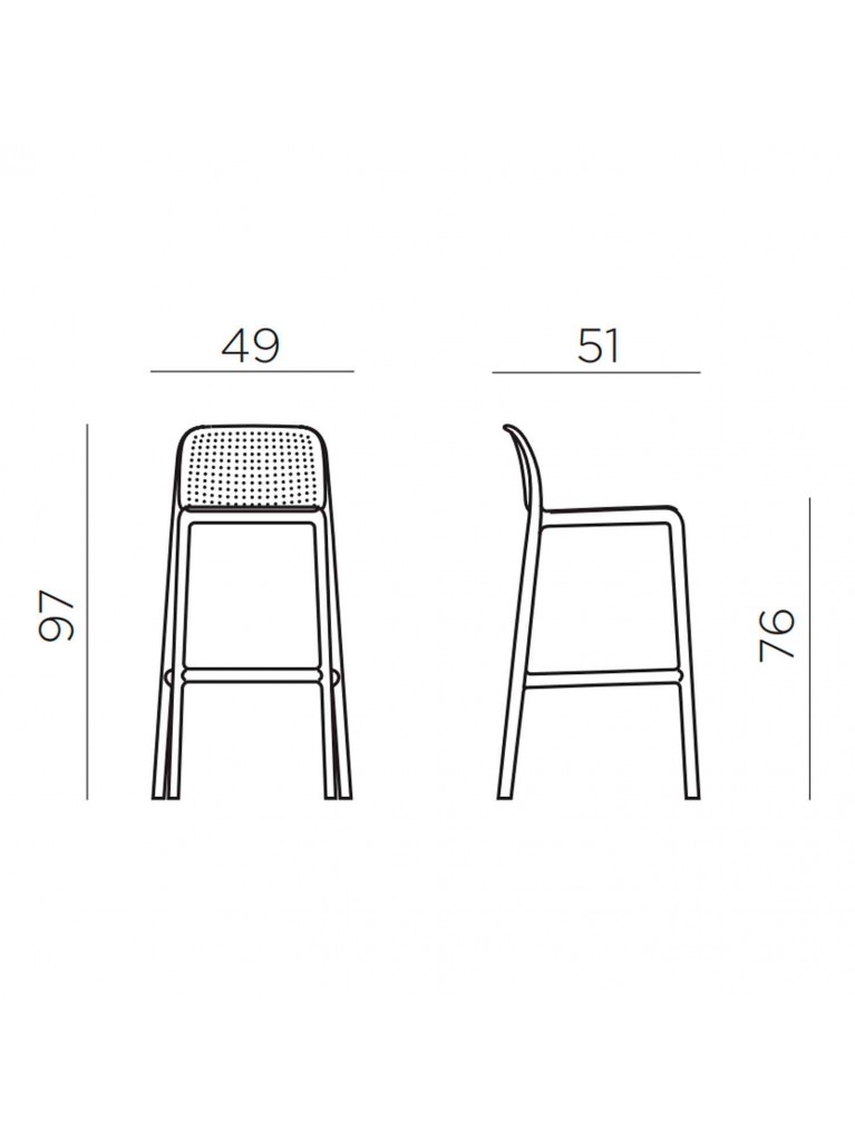 Taburete Lido Tortora Nardi