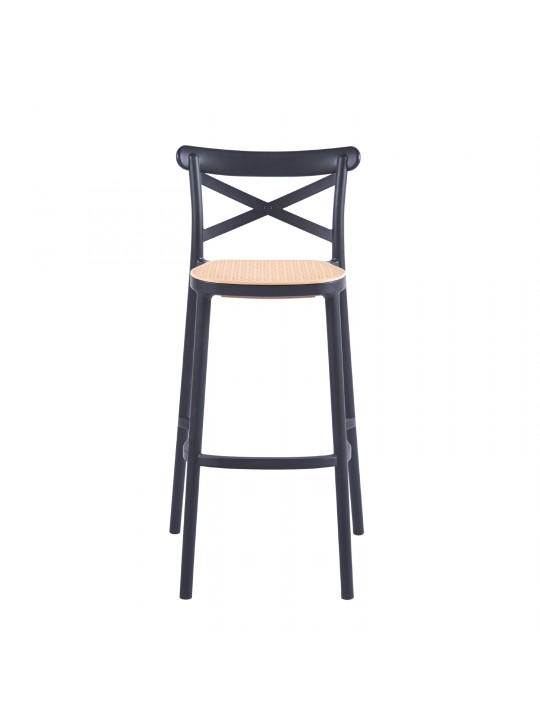 Taburete Crossback polipropileno  Negro