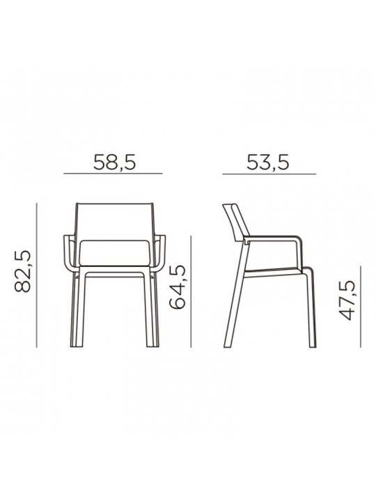 Silla Trill Ottanio con Apoyabrazos Nardi