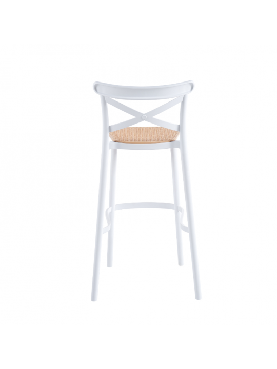 Taburete Crossback polipropileno  blanco