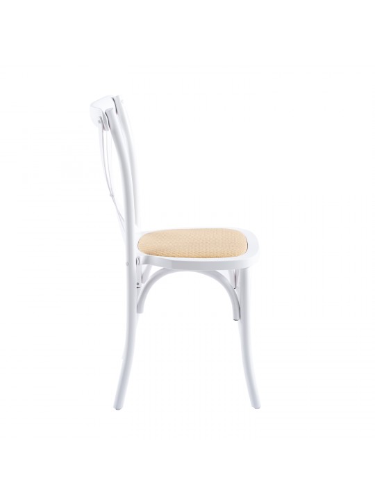 Silla Crossback Madera Blanca/ Rattan 